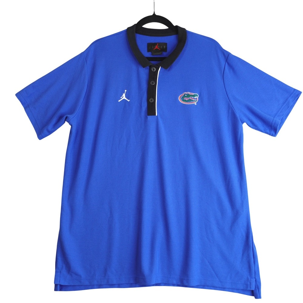 Florida Gators Air Jordan Polo Men L Blue Embroidered Perormance NCAA Golf Shirt